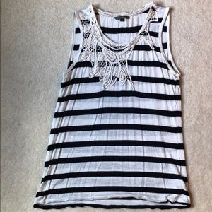 Cream and black stripe tank top - size Small